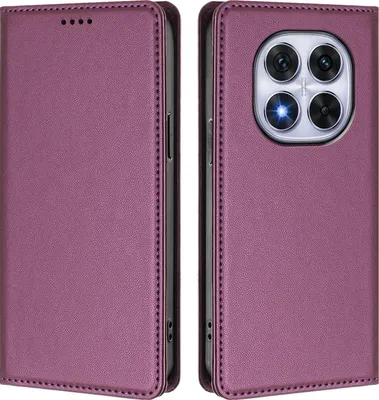 Image de Étui en cuir pour Xiaomi Redmi Note 14 Pro 4G, étui à rabat magnétique en cuirPolyuréthaneavec support, violet