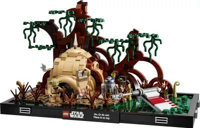 Produktbild von LEGO 75330 Star Wars Jedi Training auf Dagobah – Diorama Set für Erwachsene mit Luke Skywalker, Yoda und R2-D2-Figuren sowie Luke Skywalkers X-Wing, Geschenkidee für Männer, Frauen, Ihn, Sie