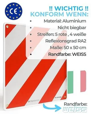 Zdjęcie produktu dla Znak ostrzegawczy czerwono biały aluminium 50X50 cm dla rowerów