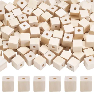 150 Holzwürfelperlen 12 mm, unbehandelt, für DIY & Basteln