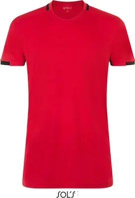 Produktbild von SOLs Teamsport 01717 | Herren Classico Contrast Shirt / Atmungsaktiver Polyester - Farbe: Red/Black - Größe: XS