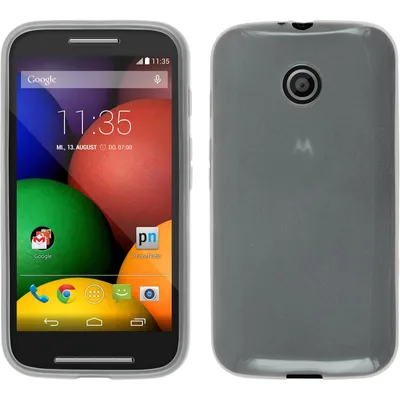 Produktbild von PhoneNatic Case kompatibel mit Motorola Moto E - weiß Silikon Hülle transparent + 2 Schutzfolien
