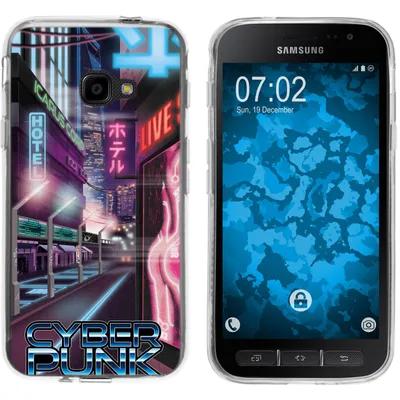 Produktbild von PhoneNatic Case kompatibel mit Samsung Galaxy Xcover 4 / 4s Silikon-Hülle Retro Wave Cyberpunk.01 M4
