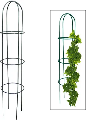 Produktbild von Metall Rank-Obelisk dunkelgrün - 200 cm - Blumengitter Rosenbogen Rankhilfe