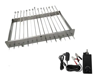 Produktbild von walexo Spießdreher (universell), incl. 15 Edelstahlspieße mit Motor 3-12V/10W (regelbar)