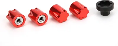 Produktbild von RC Felge, 4 Stück M4 Felgenmittelkappenmutter, kompatibel mit Axial SCX10, 90046, D90 Ferngesteuertes Auto, Rot
