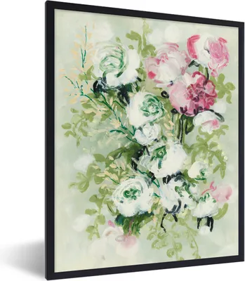 Produktbild von MuchoWow® Gerahmtes Poster Pflanzen - Blumen - Grün - Natur 60x80 cm - Poster mit Schwarzem Bilderrahmen Wandposter Rahmen Foto Bilder - Premium - Wanddeko Wohnzimmer
