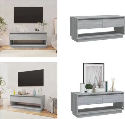 Produktbild von vidaXL TV Schrank Grau Sonoma 102x41x44 cm Holzwerkstoff - TV-Schrank - TV-Schränke - Lowboard - Stereo Schrank