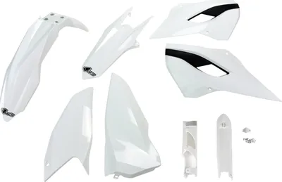Produktbild von Ufo Husqvarna Te/tx/fe 2014-2014 Hukit614f-041 Fork Protectors & Plastikbausatz Weiß  Weiß One Size