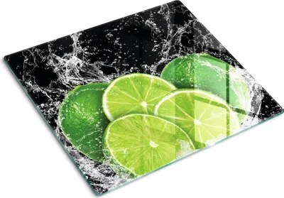 Immagine prodotto di Pannello protettivo in vetro – Copertura per piano cottura – Copertura per piano cottura a induzione – 60x52 cm – Facile da pulire – Vetro temperato – Acqua limone