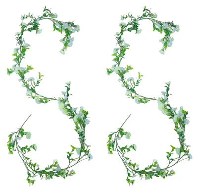Produktbild von OMJMYY 2 Stück Kunstblumen, Girlande, Gänseblümchen, Dekoration (210 cm), Kunstblumenranken für Hochzeiten, Frühling, Gartenpartys, Wanddekoration, blaue Blumengirlande