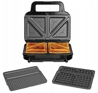 Produktbild von Breville 3-in-1-Sandwichtoaster: Waffeln, Dreiecke, Panini, 900W, Austauschbare
