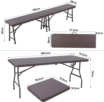 Immagine prodotto di Set di tende pieghevoli per birra - Set per feste - con tavolo per birra - Set composto da 2 panche per birra - Arredamento da giardino