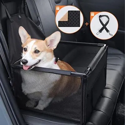 Produktbild von Famanu Hundeautositz für die Rückbank - Schwarz - M - 48 x 39 x 27 cm