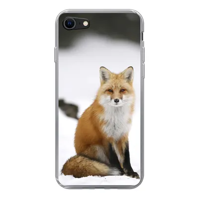 Produktbild von MuchoWow® Handyhülle Schutzhülle Hülle für iPhone 7 Fuchs - Schnee - Winter Silikon Softcase Handy Hülle - Kartenhalter