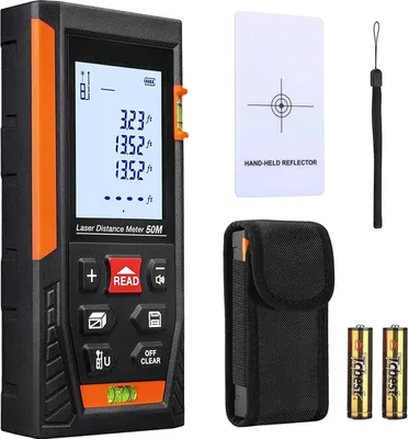 Produktbild von Diaľkomer HD-50, 50 m laserový diaľkomer, rozsah merania 0,05 ~ 50 m / ± 1,5 mm, s 2 libelami meracej jednotky M/In/Ft, ochrana proti prachu a striekajúcej vode IP54, s podsvietením LCD