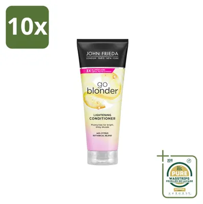 Imagen del producto de 10 unidades de acondicionador capilar John Frieda Sheer Blonde Go Blonder, para aclarar el cabello, de 250 ml. Pack ahorro