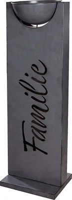 Produktbild von Gilde Schalenständer, rechteckig,  Familie , Schriftzug, Metall, grau, VE 2, L. 30 cm, B. 38 cm, H. 115 cm Höhe: 115.00 cm Breite: 38.00 cm Tiefe: 30.00cm  59817