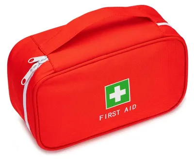 Produktbild von Rote Erste-Hilfe-Tasche, Leer, Für Reisen und Zuhause