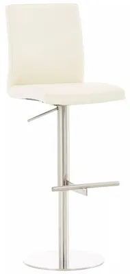 Produktbild von In And OutdoorMatch Barhocker Rosanne Davion - Beige - Edelstahl - Modernes Design - Rückenlehne - Fußstütze - Für Küche und Bar - Gepolsterte Sitzfläche - Kunstleder