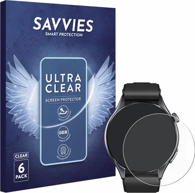Produktbild von 6x Für Marsyu Smartwatch 1.56" Schutzfolie Savvies Displayschutz Display Schutz Folie Klar Transparent