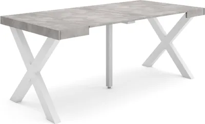 Produktbild von Ausziehbarertisch, 180x90x73cm, Für 8 Gäste, Massivholz Beine, Zementgrau
