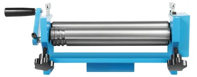 Produktbild von Blechbiegemaschine - Manuelle Walzenbiegemaschine - Für Stahl/Aluminium/Kupfer - Blechstärke bis 2 mm, Breite 300 mm - Draht Ø 5 mm - Blau