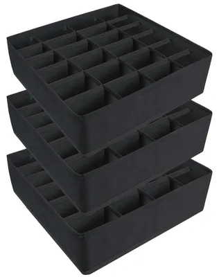 Productafbeelding van Ladenorganizer - Set van 3 stuks met 24 vakken - Opbergdoos voor kleding en accessoires