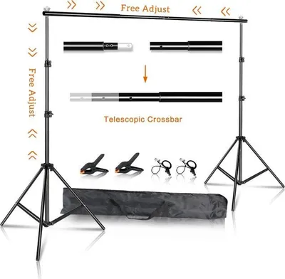 Obrázok produktu pre Stojan na fotografické pozadie, prenosný, taška na prenášanie,  flexibilný, 2,6Mx3M