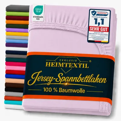 Produktbild von EXKLUSIV HEIMTEXTIL Jersey Spannbettlaken 120 x 200 cm Flieder