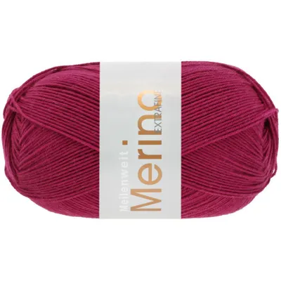 Produktbild von Lana Grossa MEILENWEIT 100 g MERINO EXTRAFINE weiche 4-fach Merino-Sockenwolle 420 m Farbe 2442 - Dunkelrot