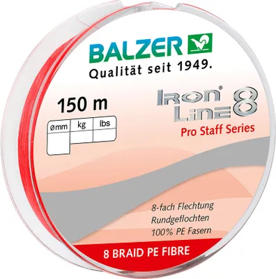 Produktbild von Balzer Angelschnur Iron Line 8 Pro Staff (rot, 150 m)