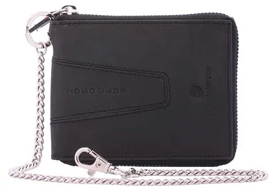 Productafbeelding van Northampton Polo Club Herenportemonnee Echt Leer Zwart Kettinggreep Black B UNICA 10x12x3 cm