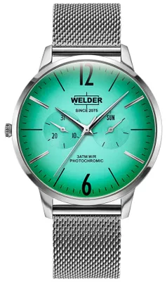 Produktbild von Herren Armbanduhr WWRS400 Quarz Analog Edelstahl Grün Silber Wasserdicht 30m