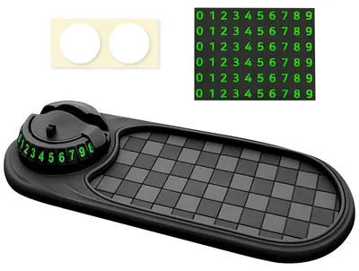 Produktbild von Rutschfeste Armaturenbrettmatte, 3-in-1 multifunktionale Silikon-Handyhalterung mit 360°-Drehung und Parkplatznummernanzeige, rutschfeste Matte für Handy, Brille und Schlüssel