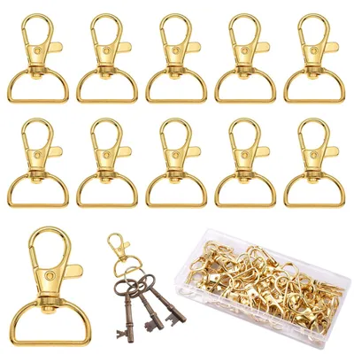 30 goldene drehbare Karabinerhaken Schlüsselanhänger