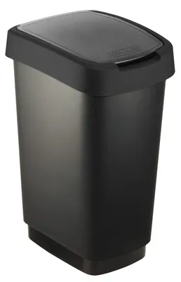 Image de Poubelle Poubelle à déchets - 50 L - Avec couvercle - Noir - Pour cuisine