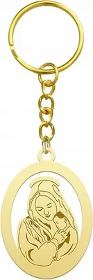 Image de Porte-clés Or Mère de Dieu 925 Cadeau Gravure E