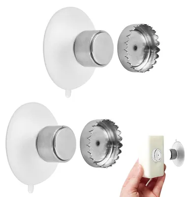 Produktbild von Magnetischer Seifenhalter - Ohne Bohren mit Saugnapf - Für Waschbecken Dusche und Badewanne - Edelstahl 2er Set