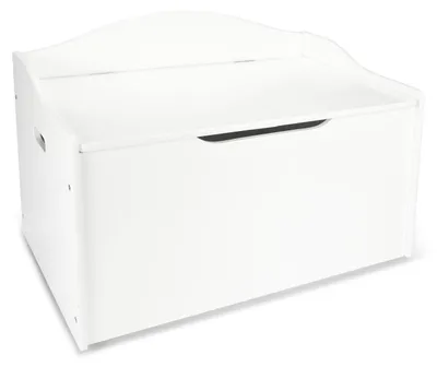 Produktbild von Bayagu Holzkiste 2-in-1 Weiß 68x42x46cm mit Sitz Soft-Close-Deckel