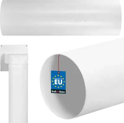 Obrázok produktu pre KOTARBAU® Kruhové potrubie 500 mm ? Kruhový kanál 150 mm Kruhový kanálový systém PVC biely