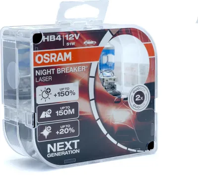 Zdjęcie produktu dla Osram Night Breaker Laser, 62 W, 12 V, HB4, Halogen, 2 szt.