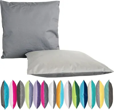 Produktbild von JACK 2-farbiges Wende Outdoor Lounge Kissen 45x45cm Dekokissen inkl. Füllung Wasserfest Sitzkissen Garten Stuhl Lotus Effekt, Farbe:Anthrazit - Grau