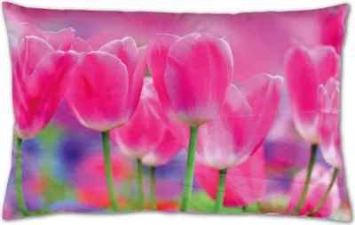 Produktbild von Kissenbezug Fotodruck Motiv in 40x60 cm, Flauschig weiche Kissenhülle ohne Füllung, Motiv: Tulpen