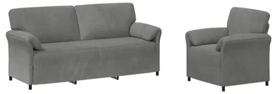Immagine prodotto di vidaXL Set di divani, 2 pezzi, grigio scuro, in velluto