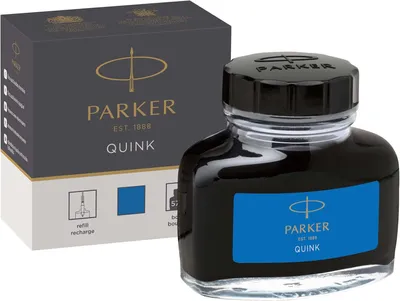 Produktbild von Parker 1950375 Quink Tinte für Füllfederhalter, Nachfüllpackung - 57 ml - Schwarz