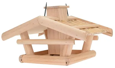 Produktbild von Holz Vogelhaus natur 43x30x25cm Vogelfutterspender Futterstation Futterspender