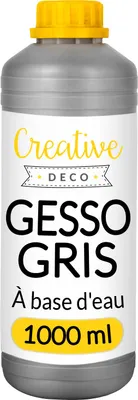 Image de Creative Deco Additif Gesso Acrylique Gris 1L - Sous-Couche et Apprêt