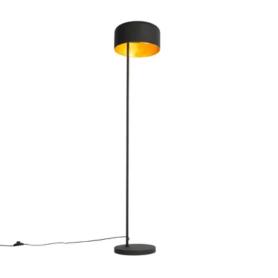 Produktbild von Retro Stehlampe Schwarz mit Goldenem Innenleben   Jinte