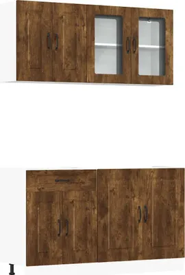 Produktbild von vidaXL 4-tlg. Küchenschrank-Set Kalmar Räuchereiche Holzwerkstoff